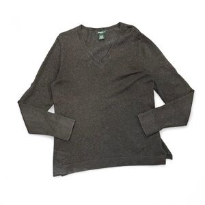 Eddie Bauer Brown V-Neck Sweater